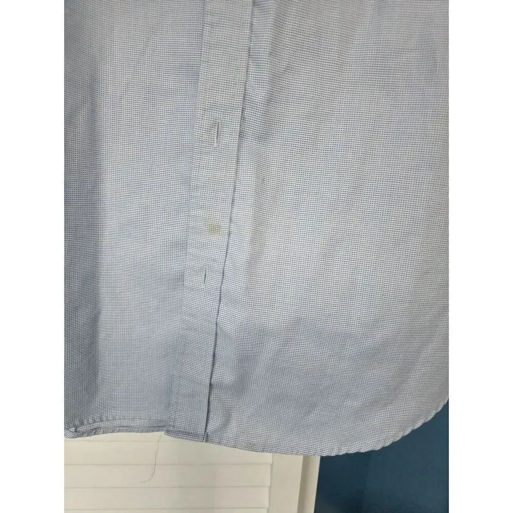 Banana Republic Shirt Mens Large L Blue Plaid Button Down Long Sleeve Non‎ Iron